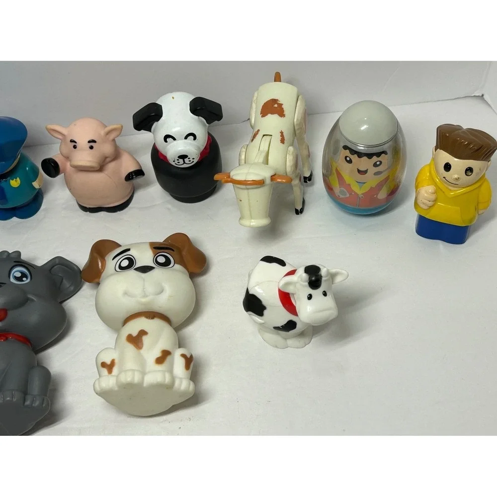 Vintage Toy Figurine‎ Lot Of 14 Little People Animals Big Bird Cookie Monster